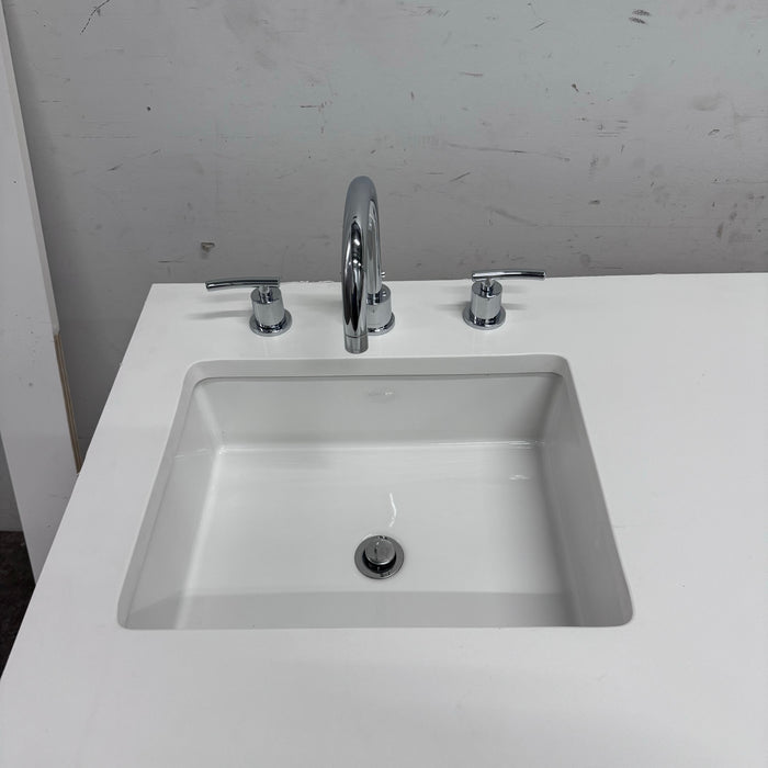 White Double Vanity w/ Countertop and Kohler Sinks