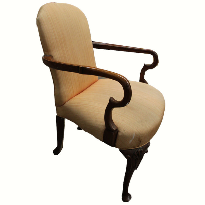Antique Southwood Furniture Mahogany Gooseneck Arm Chair Williamsburg Style