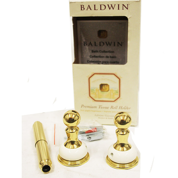 Baldwin Tissue Paper Holder Brass & Porcelain Wall Mounted