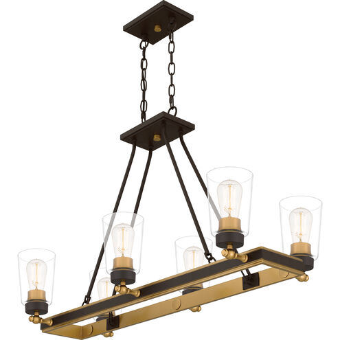 Quoizel Atwood 6 Light 32 inch Old Bronze Island Light Ceiling Light