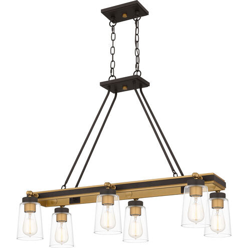 Quoizel Atwood 6 Light 32 inch Old Bronze Island Light Ceiling Light