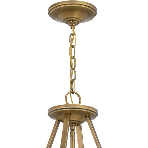 Quoizel Barlow 4 Light 20 inch Weathered Brass Pendant Ceiling Light
