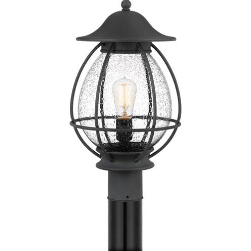Quoizel Boston 1 Light 19 inch Mottled Black Outdoor Post Lantern (BST9011MB)