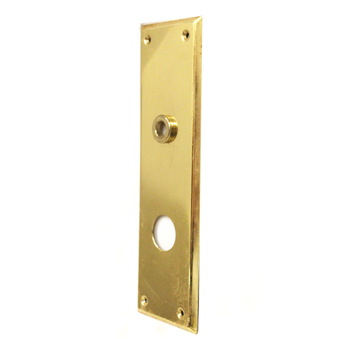 Brass Door Plate  w Deadbolt Hole Door Hardware 10 x 3"