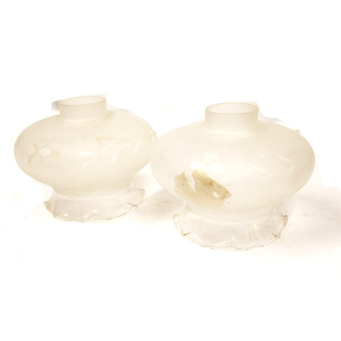 Pair of Wide Sconce Shades - Frosted Glass Lampshades