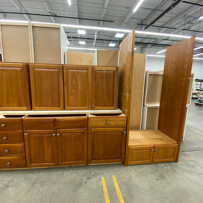 Traditional Maple Raised Paneled Cabinet Set