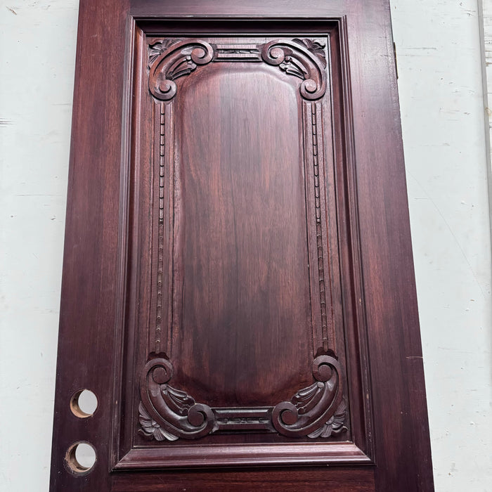 Solid Hardwood Door w/ Wood Carved Inlay