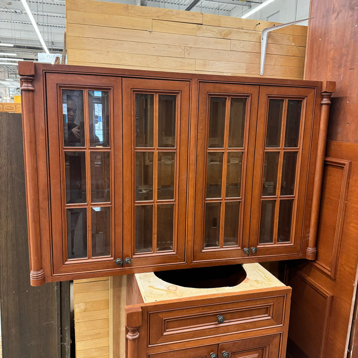 Mahogany-Stained Bar and Pantry Set