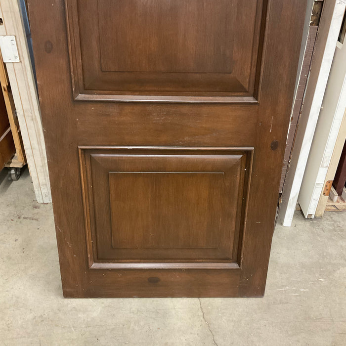 2-Panel Dark Stained Hardwood Door