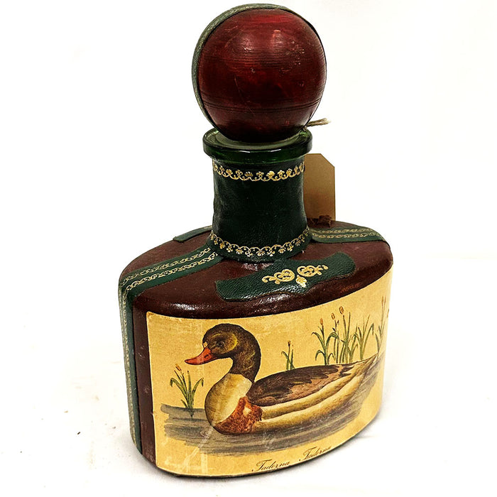 1970's Vintage Italian Leather Wrapped Duck Decanter