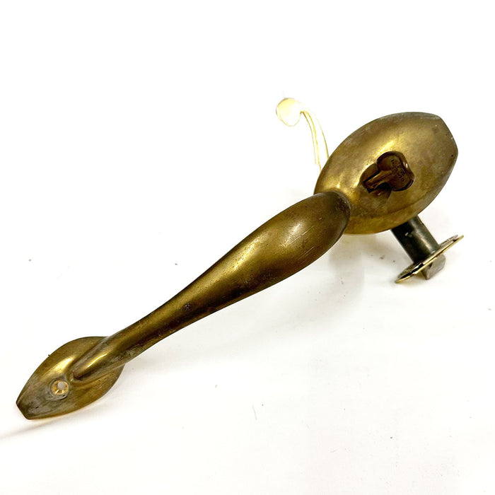 Antiqued Brass Door Handle w Thumb Latch 13 x 3"