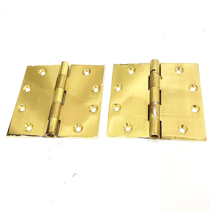 Baldwin 4.5" Polished Brass Hinges PAIR missing Finials