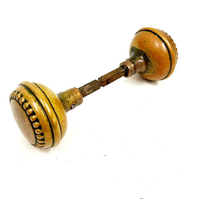 Antique Solid Brass Dotted knob Set on Spindle
