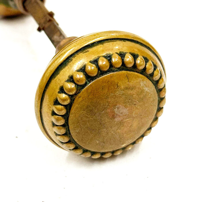 Antique Solid Brass Dotted knob Set on Spindle