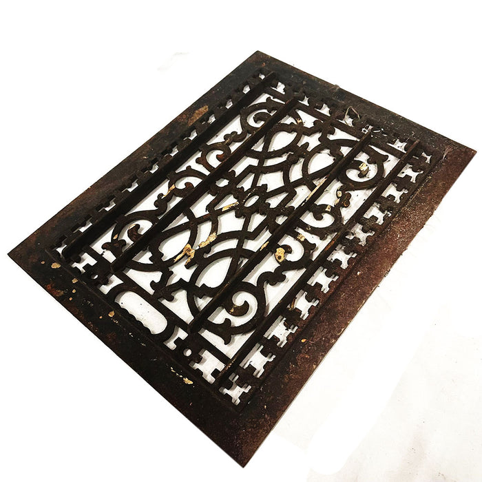 Antique Cast Iron Floor Register Ornate 12 1/4 x 16 1/4"