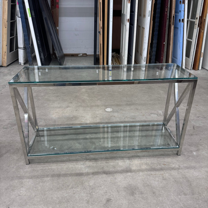 Modern Glass + Metal Console Table