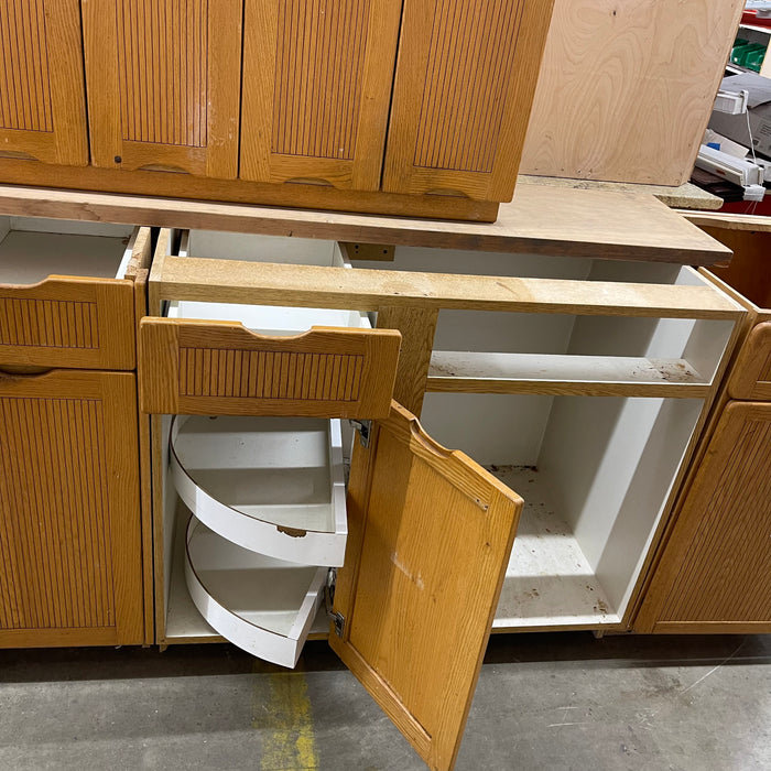 Mid Century Modern Honey-Stained Cabinet Set — EcoBuilding Bargains