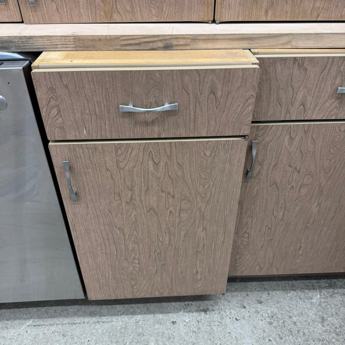 Modern Flush Panel Cabinet Set w/ Brushed Nickel Hardware