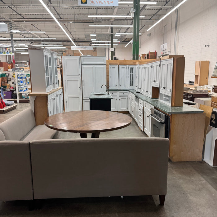 Traditional Inset White Cabinet Set W/ Banquette