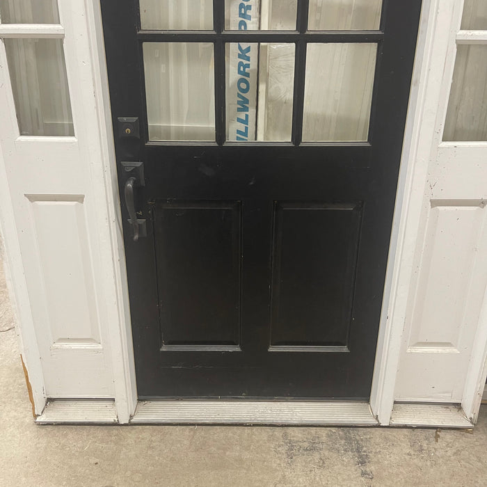 9 Lite Raised Panel Front Entry door With Sidelites
