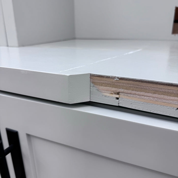 Grey Modern Built In Desk + Bookcase Set
