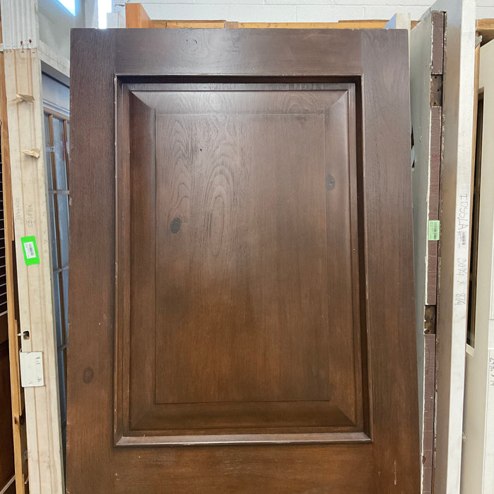 2-Panel Dark Stained Hardwood Door