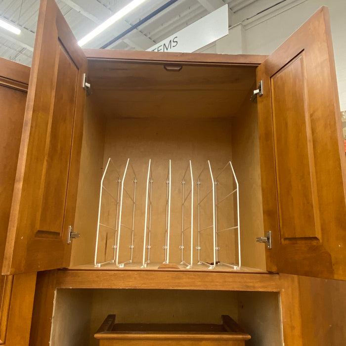 Custom Maple Glass & Mitered Paneled Cabinet Set w/Large Island