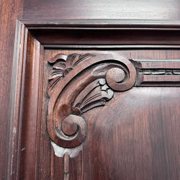 Solid Hardwood Door w/ Wood Carved Inlay