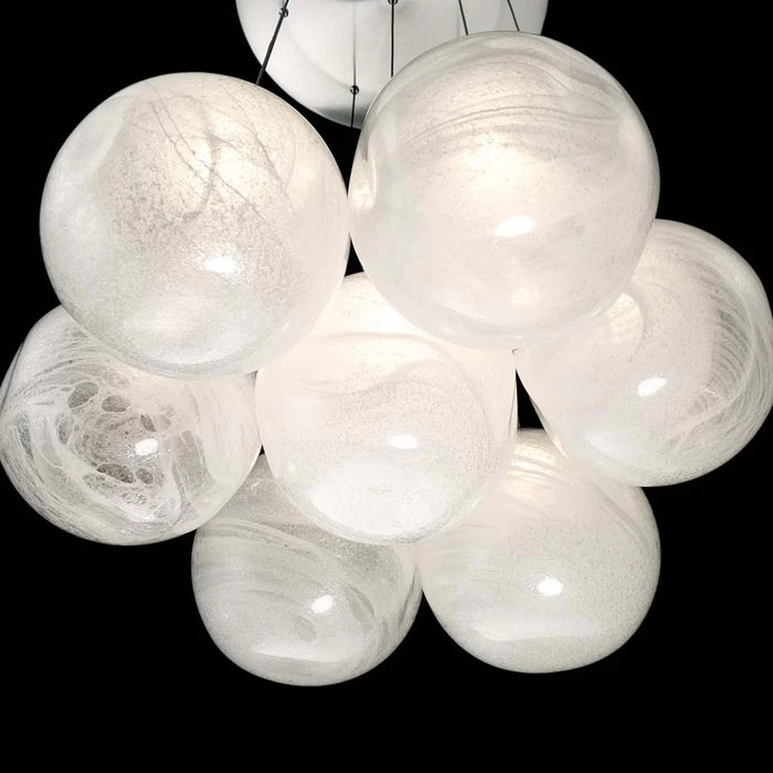 Modern Form “Cosmic” LED Multi Light Marbled Glass Pendant (PD-28807-BN)