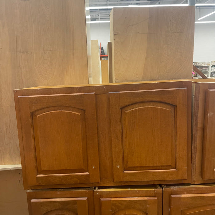 Traditional Raised Panel Honey Maple-Stained Cabinet Set
