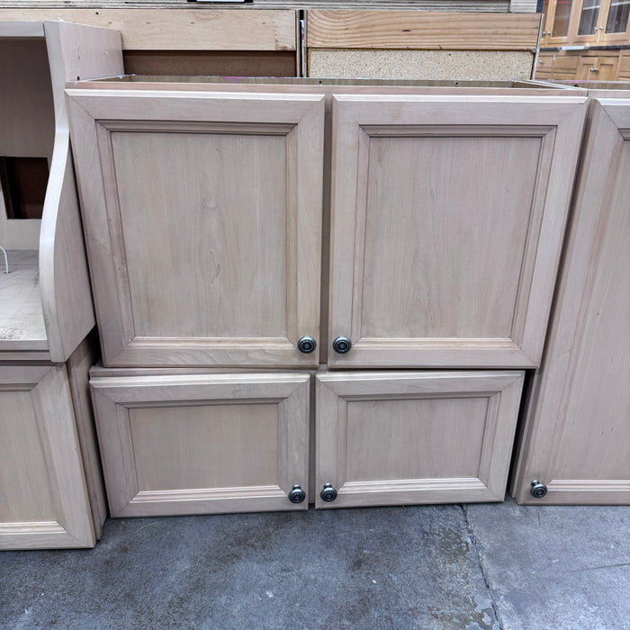 Ash-Stained Maple Cabinet Set w/ Coutertops