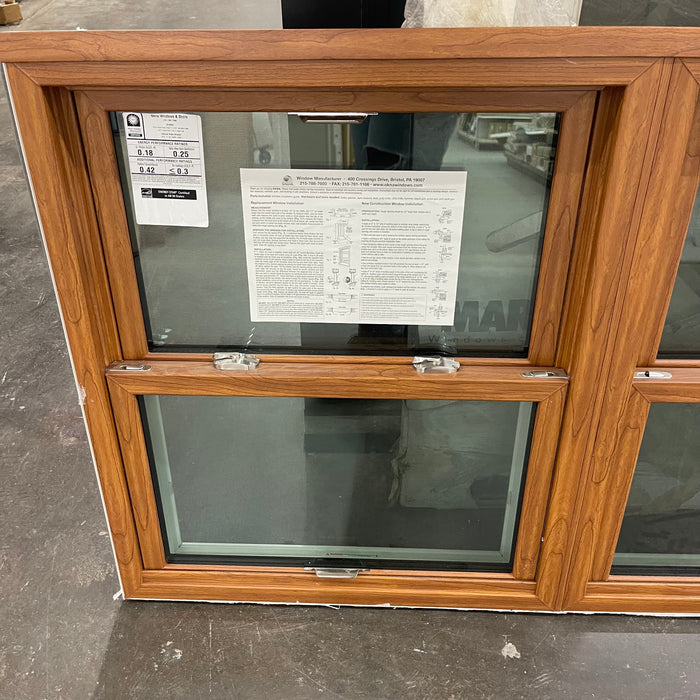 Vinyl Twin Double-hung Replacement Window With Cherry Color Interior