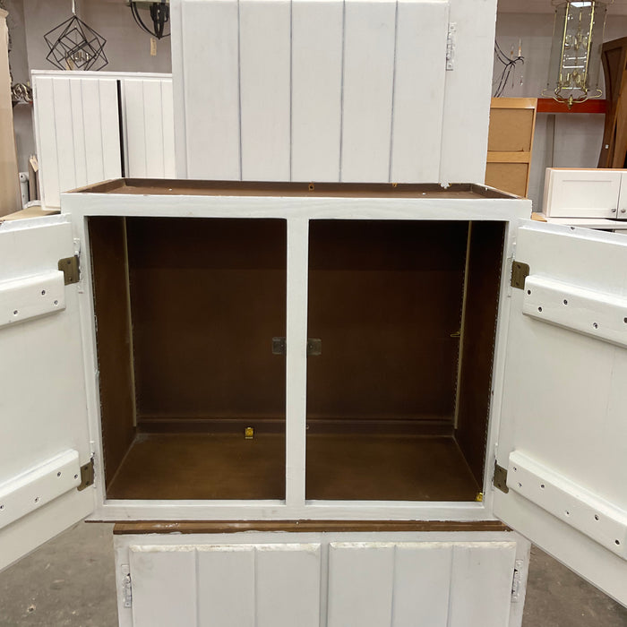 Painted White Paneled Cabinet Set w/Countertop