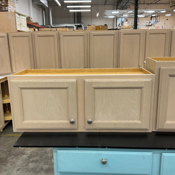 Blonde Paneled Cabinet Set w/Contrast Island
