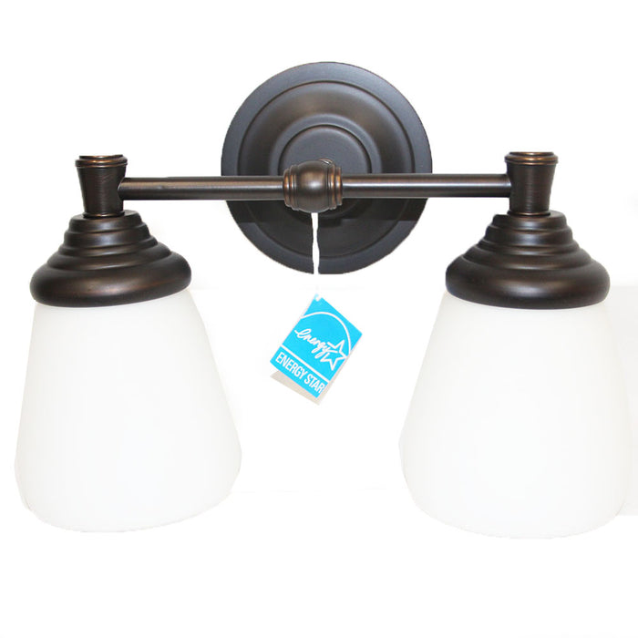 Norwell Maison 2 Light Sconce Oil Rubbed Bronze Finish W White Shades