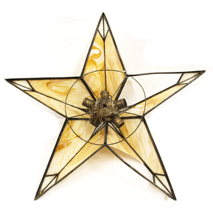 Antique Reclaimed Stained Glass 3D Star Light *Broken Glass*