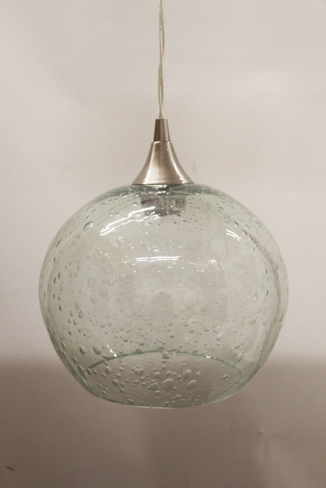 Single Pendant Large Fishbowl Style Handblown Glass Shade Large