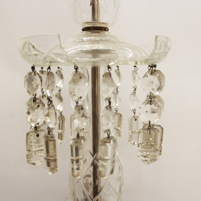 Vintage Art Deco Glass 3 Tier 5 Light Chandelier Czech Crystal