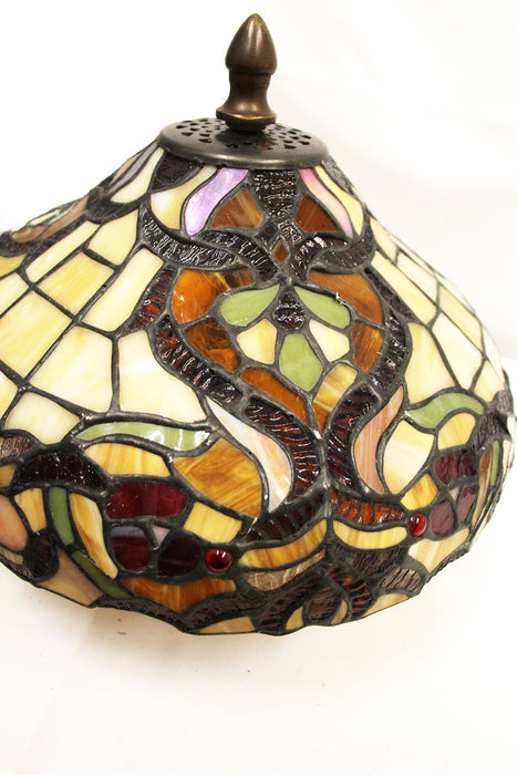 Chloe Lighting Stained Glass Two Light Flush Mount Ceiling Fixture Inverted Victorian