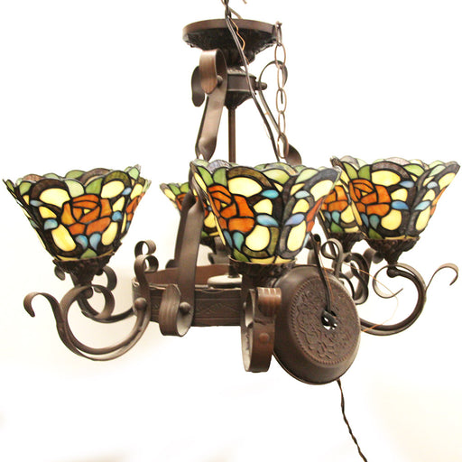 Chloe Lighting Tiffany Style 6 Light Stained Glass Chandelier