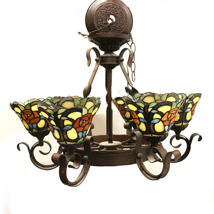 Chloe Lighting Tiffany Style 6 Light Stained Glass Chandelier