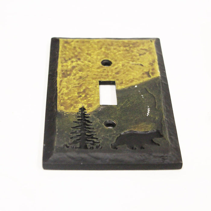 Single Switch Plate Cover Montana Mountain Bear Design