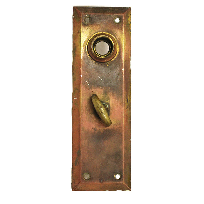 Antique Brass Door Plate w Latch 7 x 2 1/4"