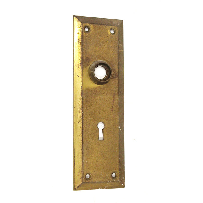 Antique Brass Finish Simple Rectangular Door Plate 7 x 2 1/4"