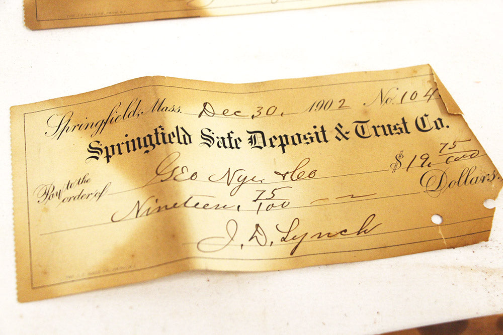 Antique Ephemera Springfield MA Safe Trust & Deposit Reciepts 1899-1903 LOT of 7