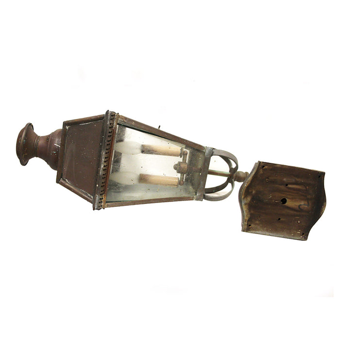 Large Antique Copper Exterior Wall Sconce Street Lamp Lantern 26"