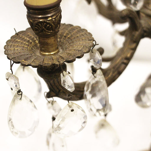 Vintage 30.25 Brass & Crystal Chandelier Restored Working Lighting From  Spain 