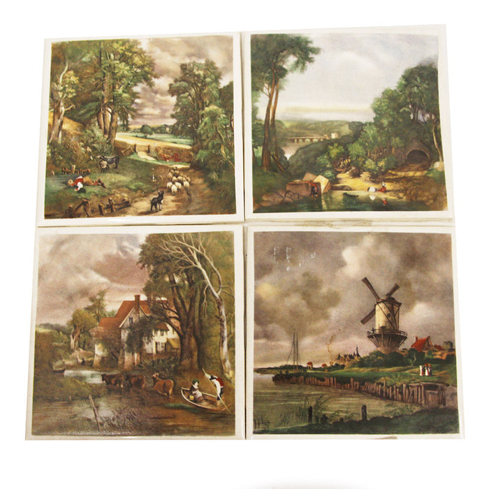 Wenczel Ceramic Picture Tiles Variety of Pastoral Landscape Lot of 5