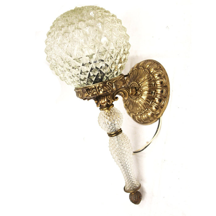 Vintage Sconce Cut Glass Torch Shade Boho Style Light