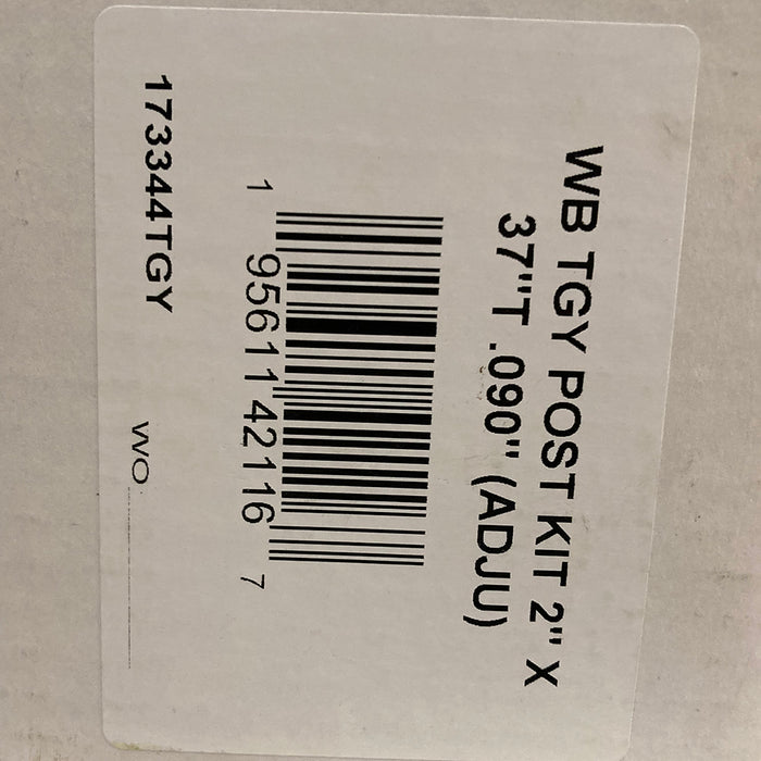 Westbury 2" x 37" 3 Piece Post Kit for Westbury Aluminum Railing Textured Grey
